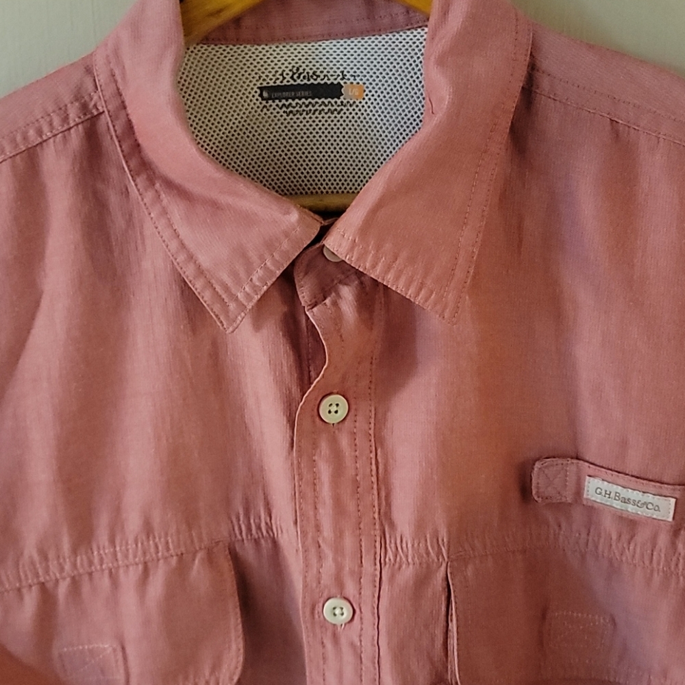 G.H. Bass & Co Short Sleeve Button Down Sz L - Picture 2 of 4